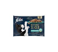 Comida húmeda para gatos Felix Selección de pescado en lonchas | Húmeda (Bolsa) | Paquete de 12 unidades (4 x 80 g)