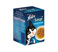 Comida húmeda para gatos Felix Soup Original Selección de Pescado | Húmeda (Bolsa) | 6 x 48 g