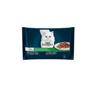 Comida húmeda para gatos Gourmet Perle en trozos finos con verduras | Húmeda (bolsa) | Paquete de 2 unidades de 4 x 85 g