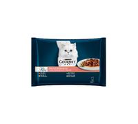 Comida húmeda para gatos Gourmet Perle en trozos finos en salsa | Húmeda (bolsa) | Paquete de 12 unidades de 4 x 85 g