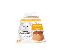 Comida húmeda para gatos Gourmet Revelations con mousse de pollo y una cascada de salsa | 4 x 57 g