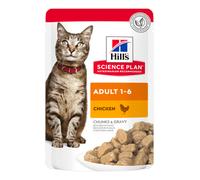Comida húmeda para gatos Hills Science Plan Adult Cat con pollo | Húmeda (bolsa) | Caja de 12 sobres de 85 g