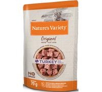 Comida húmeda para gatos Nature's Variety Cat Original sin cereales con paté de pavo | Húmeda (bolsa) | 12 x 70 g