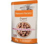 Comida húmeda para gatos Nature's Variety Cat Original sin cereales con paté de ternera y pollo | Húmeda (bolsa) | 12 x 70 g