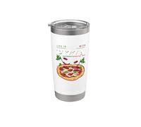 Comida Italiana Refranes divertidos Vida con Pizza Chef Vaso térmico de acero inoxidable de doble pared