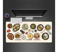 Comida Japonesa Alfombrilla Ratón XXL 900x300x2mm Alfombrilla ratón Gaming,Goma Antideslizante,Mouse Pad Lavable para Jugadores de PC, Oficina