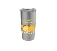 Comida Mexicana Foodie Cita Divertida Hoy Palíndromo Es Taco Cat Vaso térmico de acero inoxidable de doble pared