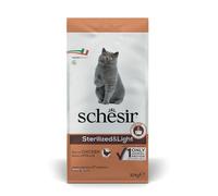 Schesir, Comida Seca para Gatos Esterilizados esterilizados o en Sobrepeso con Pollo - Bolsa De 10 Kg