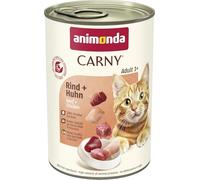 Comida para gatos animonda Carny Adult, comida húmeda para gatos adultos, vacuno + pollo, 6 x 400 g