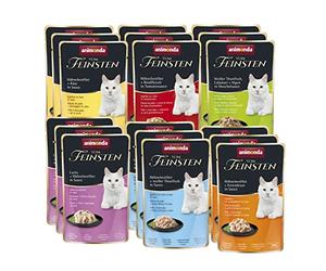 Comida para gatos animonda Vom Feinsten Adult, comida húmeda para gatos adultos en bolsitas, pack mixto de 18, 18 x 50 g