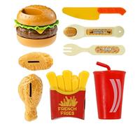 Comida para Juego Simbólico,Realista Divertido 8 Piezas Educativo | Set de Comida de Juguete Hamburguesa de Cocina,Para Juego De Roles Educación Desarrollo Habilidades Motoras Finas Niños Hogar Y Escu