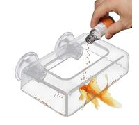 Comida para peces con vaso absorbente, alimento para peces acrílico, tanque de peces antideriva dispensador de alimentos fijo, amplio rango de alimentación, herramienta de salida para alimentar el