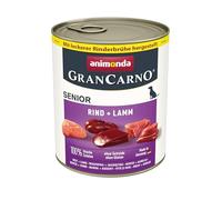 Comida para perros animonda GranCarno Senior, comida húmeda para perros mayores de 7 años, vacuno + cordero, 6 x 400 g