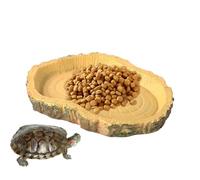 Comida para reptiles, cuenco de agua para tortugas, cuenco de simulación de tortugas | Suministros divertidos para mascotas, cuenco de agua portátil para el hogar, acuario, tanque de pescado