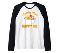 Comida Sana Feliz Me Camiseta Manga Raglan