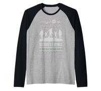 Comidas Divertidas de la Temporada navideña! Zombie Navidad FEA Camiseta Manga Raglan