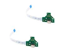 Comidox 2 piezas JDS-011 puerto de carga USB Socket Board de repuesto puerto de carga adaptador de montaje cargador módulo conector con 12 Pin Flex Cable para Sony PS4 Controller