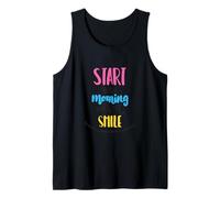 Comience su mañana con una Sonrisa Mentalidad Positiva Buen día Camiseta sin Mangas