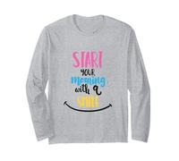 Comience su mañana con una Sonrisa Mentalidad Positiva Buen día Manga Larga