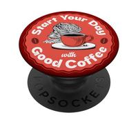 Comienza tu día con un Buen café: una Taza de café PopSockets PopGrip Adhesivo
