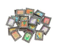 Comimark 20 dijes de resina para manualidades, accesorios de joyería, pintura al óleo retro, colores al azar, mini marco de fotos para bricolaje, funda de teléfono, cabeza, cuerda, taza de agua,