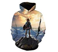 COMING Adult Link Cosplay Disfraz Breath of The Wild Link Sudadera con capucha para hombre chaqueta con cremallera, color 16, XL