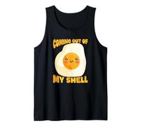 Coming out of My Shell Egg Kawaii Lindo Divertido Camiseta sin Mangas