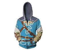COMING Zelda - Disfraz de cosplay para adulto Breath of The Wild Link con capucha, sudadera para hombre con cremallera, color 31, M