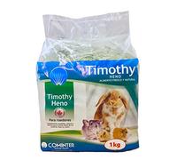 Cominter Animal Health Heno Natural Timothy para Conejos, EOS, Hamsters, Cobayas y Roedores (1 kg). Comida para Conejos con Fibra para el Desgaste Dental del Roedor.