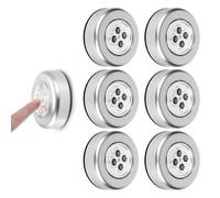 Comioke Luz de Noche Alimentada por Baterías, 6 pcs Lámpara Adhesiva a Batería, Luz con Sensor de Movimiento para Interiores, Lámpara Nocturna sin Cable para Habitaciones Escalera Escalón Pasillo