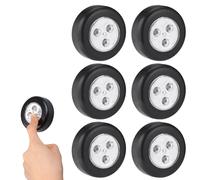 Comioke Luz de Noche Alimentada por Baterías, Lámpara Adhesiva a Batería, Luz con Sensor de Movimiento para Interiores, 6 pcs Lámpara Nocturna sin Cable para Habitaciones Escalera Escalón Pasillo