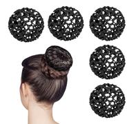 Comioke Net for Hair, Rete per Capelli, retine per Capelli, Redecilla Moño,Mallas Elásticas para el Pelo,5 Pcs Redecilla de Malla,Redecilla Moño Ballet Niña,Redecillas,Red para El Cabello Negro