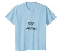 Comisionado Jefe de Operaciones Liderazgo de la Corona Cerebral Camiseta, Niños, Azul Bebé, 2 años