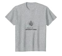 Comisionado Jefe de Operaciones Liderazgo de la Corona Cerebral Camiseta, Niños, Gris Jaspeado, 3 años