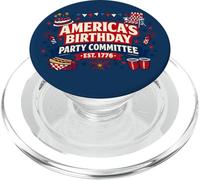 Comité de Fiesta de cumpleaños de Estados Unidos EST 1776 Patriótico PopSockets PopGrip para MagSafe