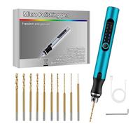 Comius Sharp Mini Taladro Eléctrico de 3 Velocidades, USB Recargable Taladro Manual Eléctrico 10 Taladro Helicoidal (0.6-2.2 mm), DIY Juego de Brocas para Resina, Joyas, Plástico, Madera (Azul)
