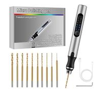 Comius Sharp Mini Taladro Eléctrico de 3 Velocidades, USB Recargable Taladro Manual Eléctrico 10 Taladro Helicoidal (0.6-2.2 mm), DIY Juego de Brocas para Resina, Joyas, Plástico, Madera