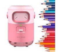 Comius Sharp Sacapuntas Eléctrico Automático, Sacapuntas Recargable para Lápices de 6.5-8mm & Lápices de Colores, Portátil Pencil Sharpener para Niños, Casa, Oficina, Escuela (Rosa)
