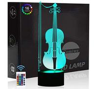 Comiwe Violonchelo Luz de Noche de Ilusión 3D Juguete,Control Táctil y Remoto de 16 Colores,Lámpara de Mesa de Noche LED Para Decoración del Hogar,Regalo Para Niñas,Niños,Adultos,Amigos y Familia