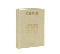 Comix - Agenda diaria 2021-2022, 16 meses, formato estándar, color dorado con purpurina, con texto dorado