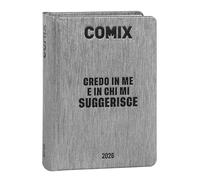 Comix - Agenda diaria de 16 meses, agenda escolar 2025-2026, con tapa dura, ideal para la escuela media y superior, 13 x 17,8 cm (alt.) cm, color negro