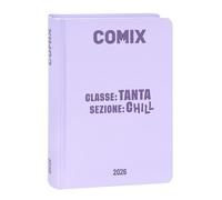 COMIX - Agenda diaria Mignon Plus de 16 meses, agenda escolar 2026-2026, con tapa dura, ideal para la escuela media y superior, 9 x 12,5 cm, color lila