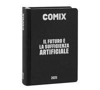 Comix - Agenda mini diaria de 16 meses, agenda escolar 2024-2025 para niños y niñas, con tapa dura, ideal para la escuela secundaria, 11 x 15,3 cm, negra y plateada