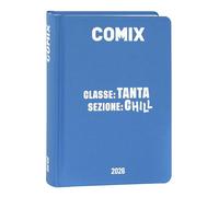 Comix - Agenda mini diaria de 16 meses, agenda escolar 2025-2026, con tapa dura, ideal para la escuela media y superior, 11 x 15,3 cm (alto), color avio