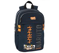 COMIX ANIME Mochila escolar porta PC unisex para niños y adolescentes con tirantes ajustables, dos compartimentos para tabletas y portátiles con cierre cremallera, Talla única, Naruto Shippuden