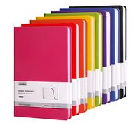 Comix Cuadernos A5 Pack 8, 240 páginas, 5.5 x 8.3 pulgadas, tapa dura, tamaño A5 mediano con rayas universitarias, cuadernos de diario para tomar notas