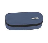 Comix - Estuche Escolar Ovalado para niños y jóvenes, Ideal para Guardar la papelería, con Divisor Interior con Trabillas elásticas y práctico Cierre de Cremallera, 22 x 5 x 7 cm, Azul