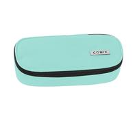 Comix - Estuche Escolar Ovalado para niños y jóvenes, Ideal para Guardar la papelería, con Divisor Interior con Trabillas elásticas y práctico Cierre de Cremallera, 22 x 5 x 7 cm, Color Aguamarina