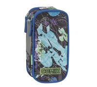 Comix Flash - Estuche Escolar, Estuche Triple Cremallera para Niños y Adolescentes, Ideal para Guardar Papelería, con Cierre Cremallera Práctico e Interior Organizado, 22,5 x 11H x 7,5 cm