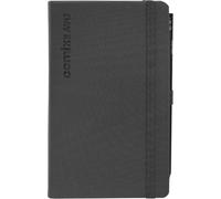 COMIX Large - Agenda 2025, 12 meses, diaria, con trabilla elástica porta lápiz o bolígrafo, cierre con elástico y marcapáginas, lápiz Comix incluido, 13 x 21 (h) cm negro